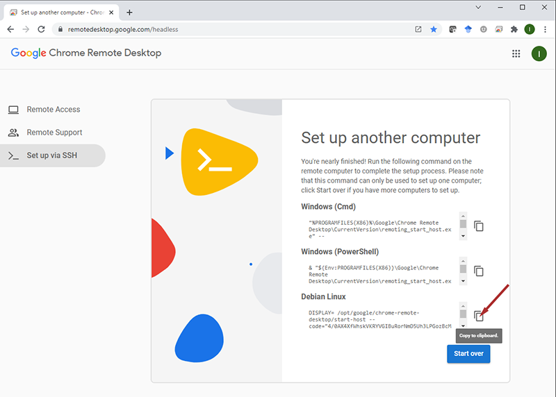 google chrome remote desktop host installer