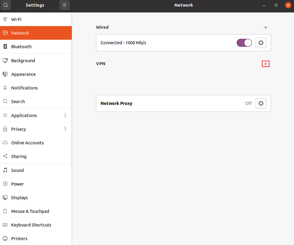 Network settings for Ubuntu